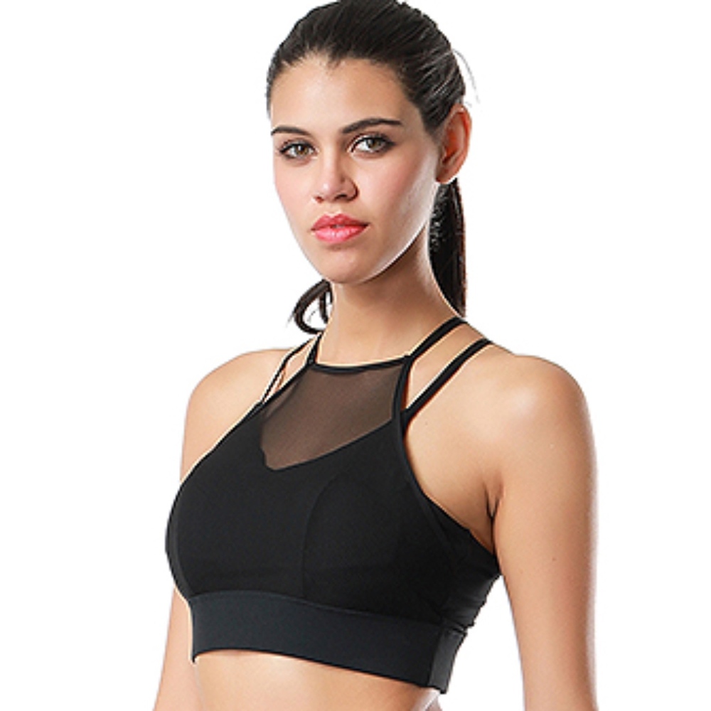 NS Activewear Double Tap Cross-Back Yoga Mesh Bra